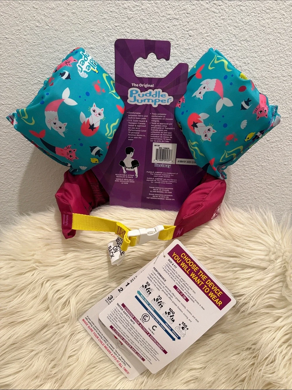 NEW Puddle Jumper Child Deluxe Life Vest Swim Floats Floaties Mermaid Cat KITTEN